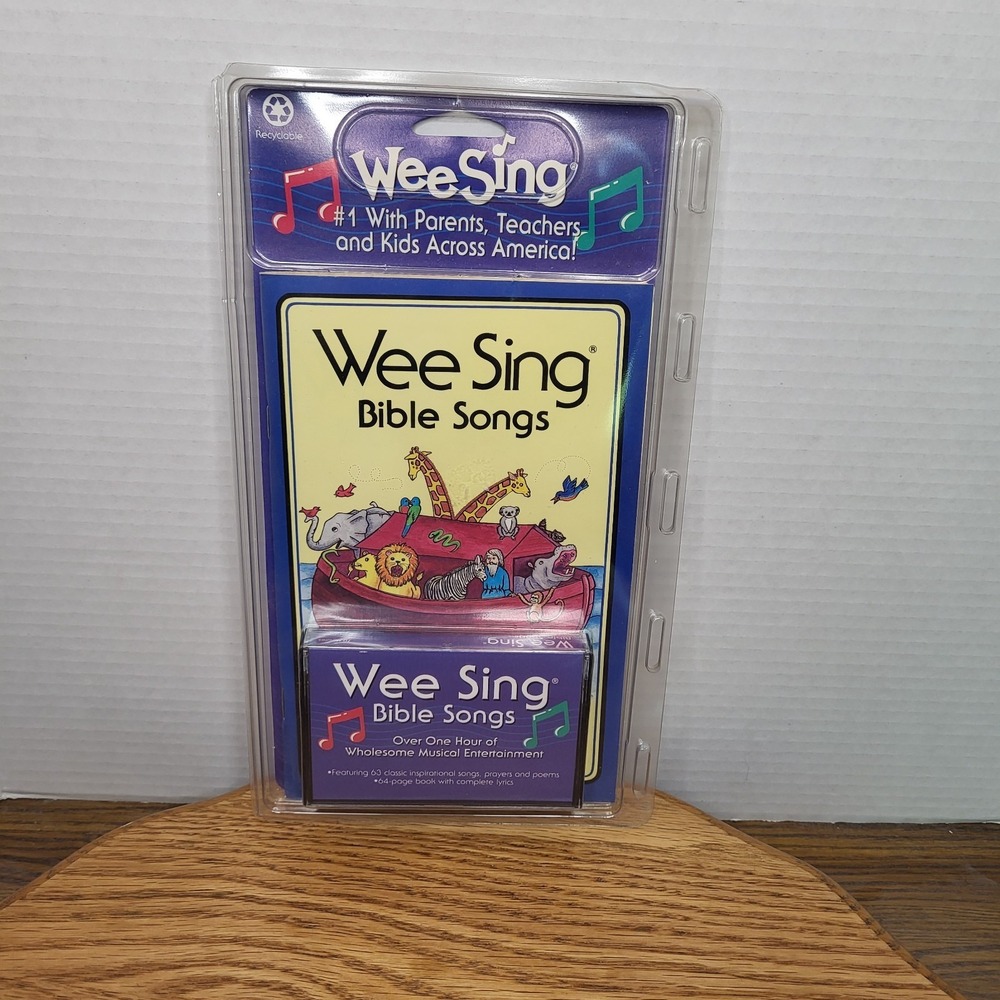 VTG Wee‎ Sing Childrens Songs Cassette + Book NOS Sealed Bible Songs